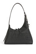 HENRY BEGUELIN Simphony Intreccio Washed Leather Bag in Nero