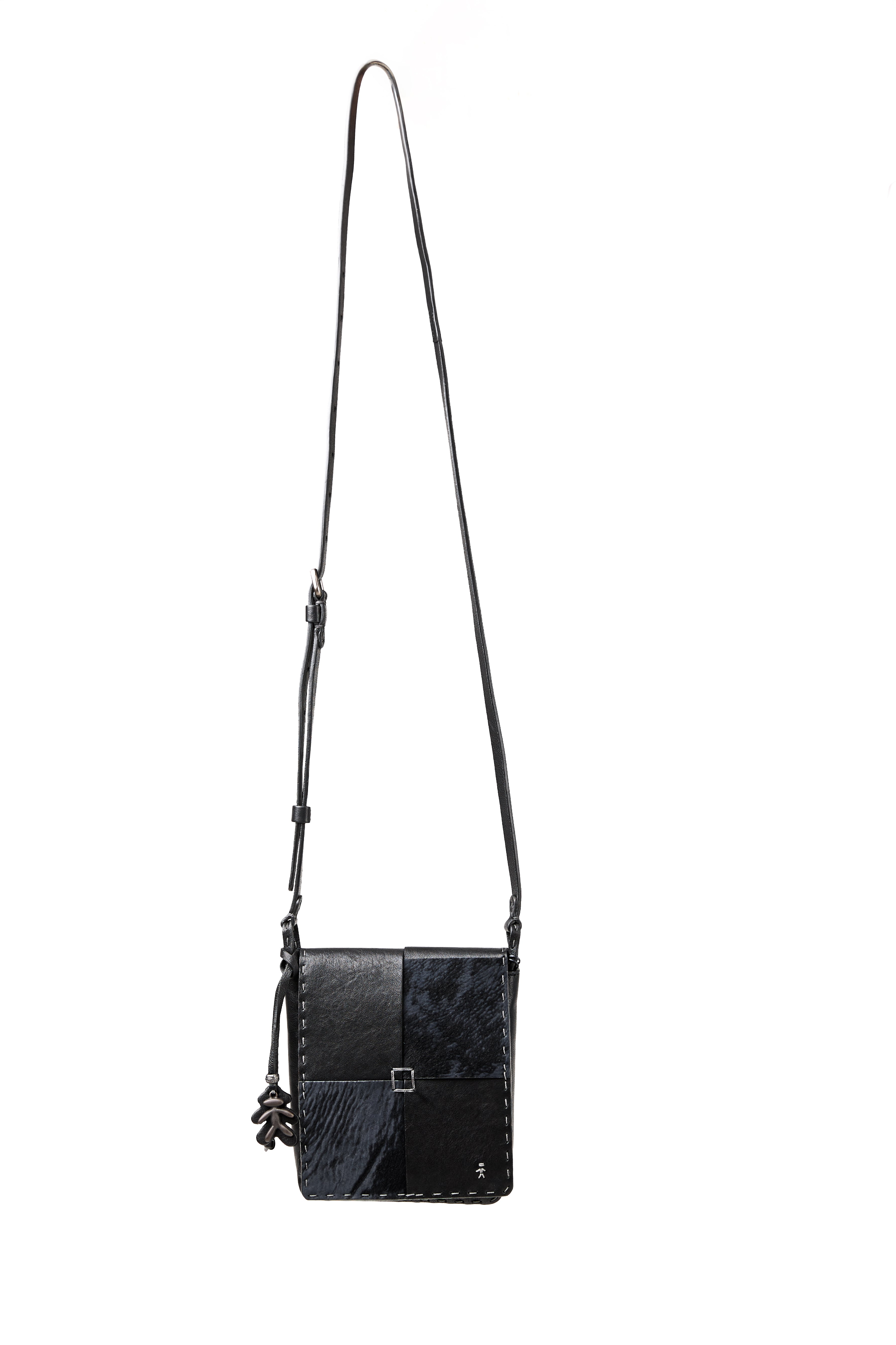 Dolcezza Old Iron Leather Micro Bag in Pony Sfumato Nero