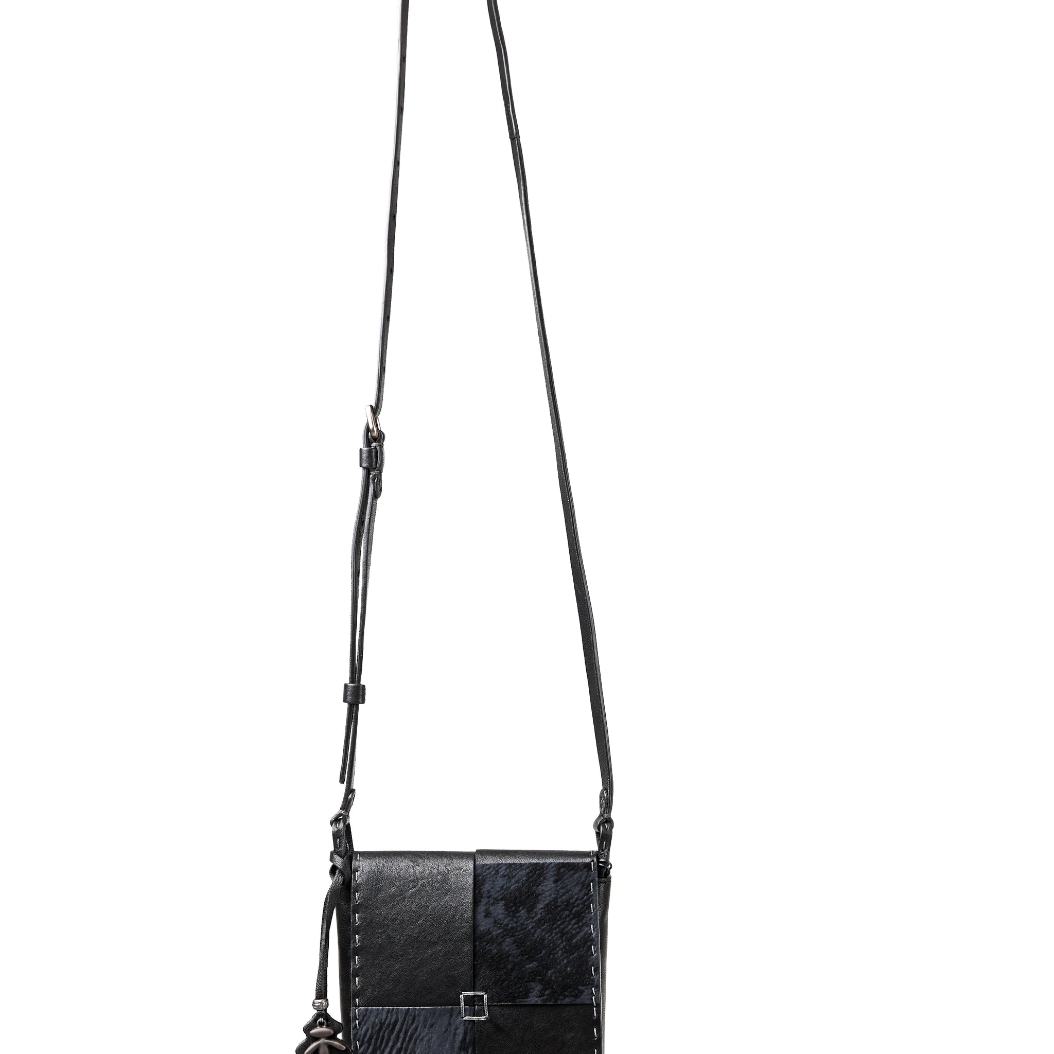 Dolcezza Old Iron Leather Micro Bag in Pony Sfumato Nero