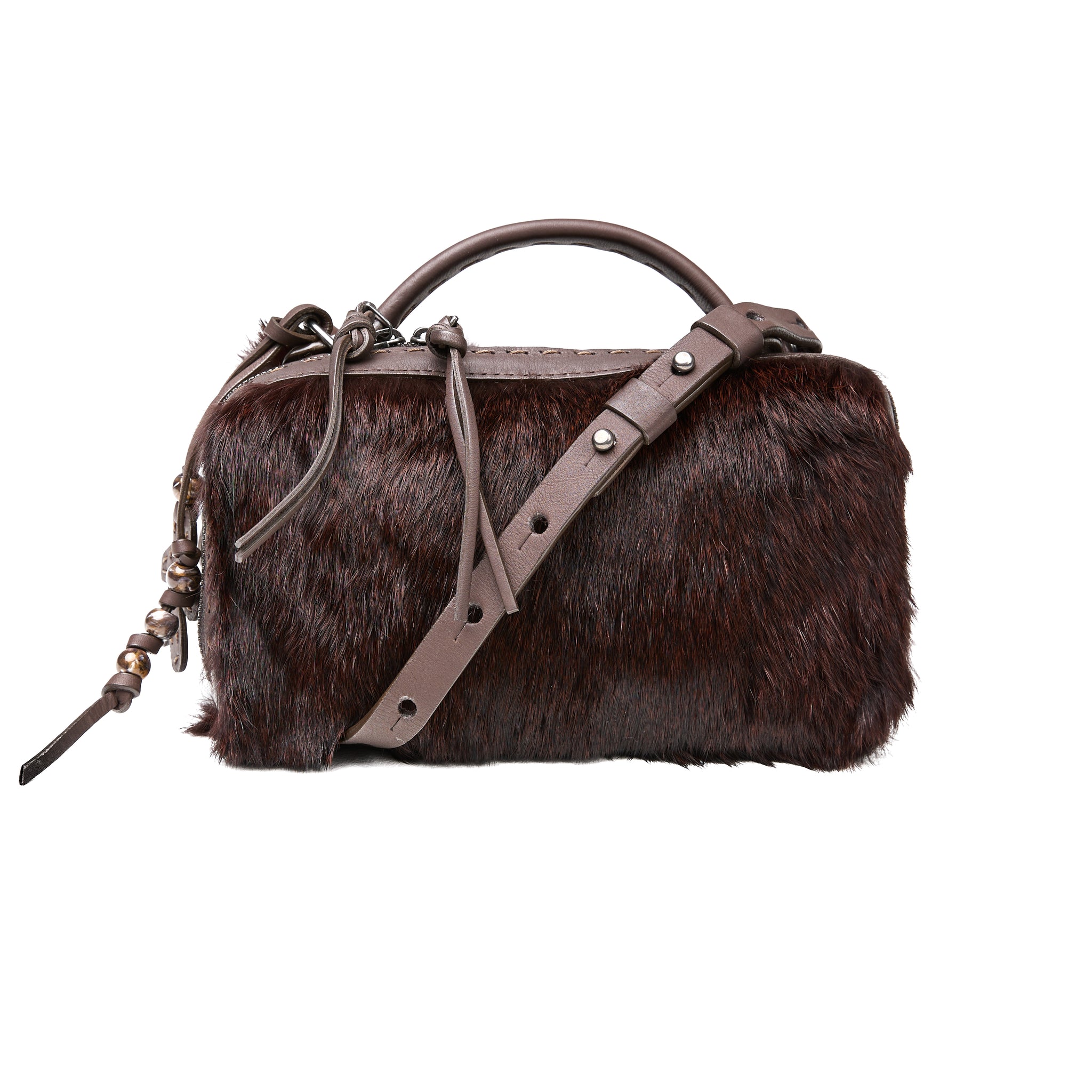 Manico Leather Box Bag in Lapin Wine