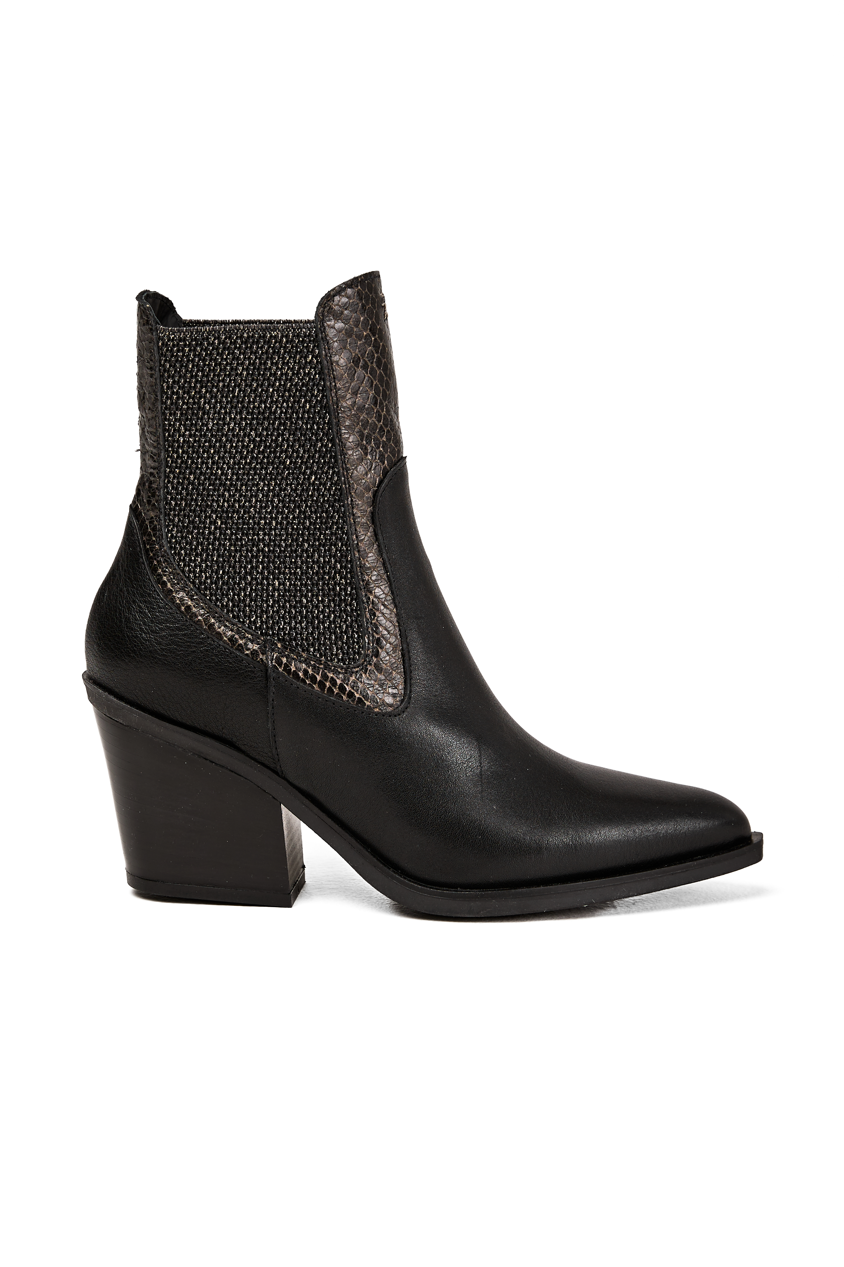 Messico Leather Boot in Vipera Nero