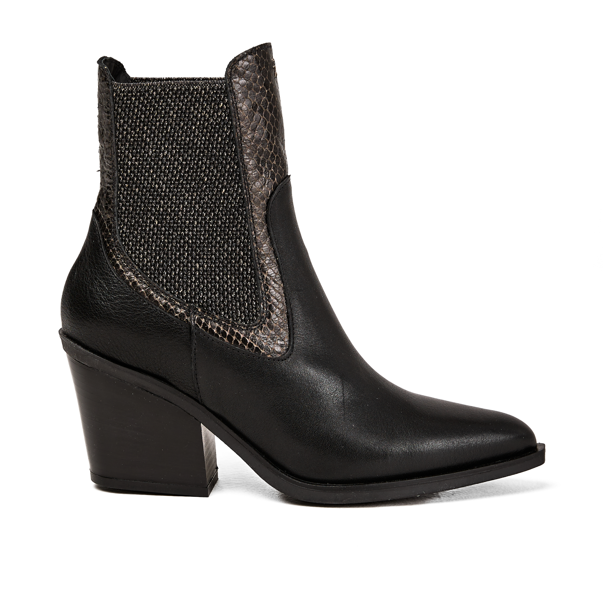 Messico Leather Boot in Vipera Nero