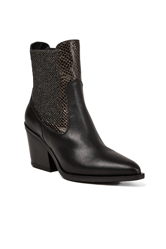 Messico Leather Boot in Vipera Nero