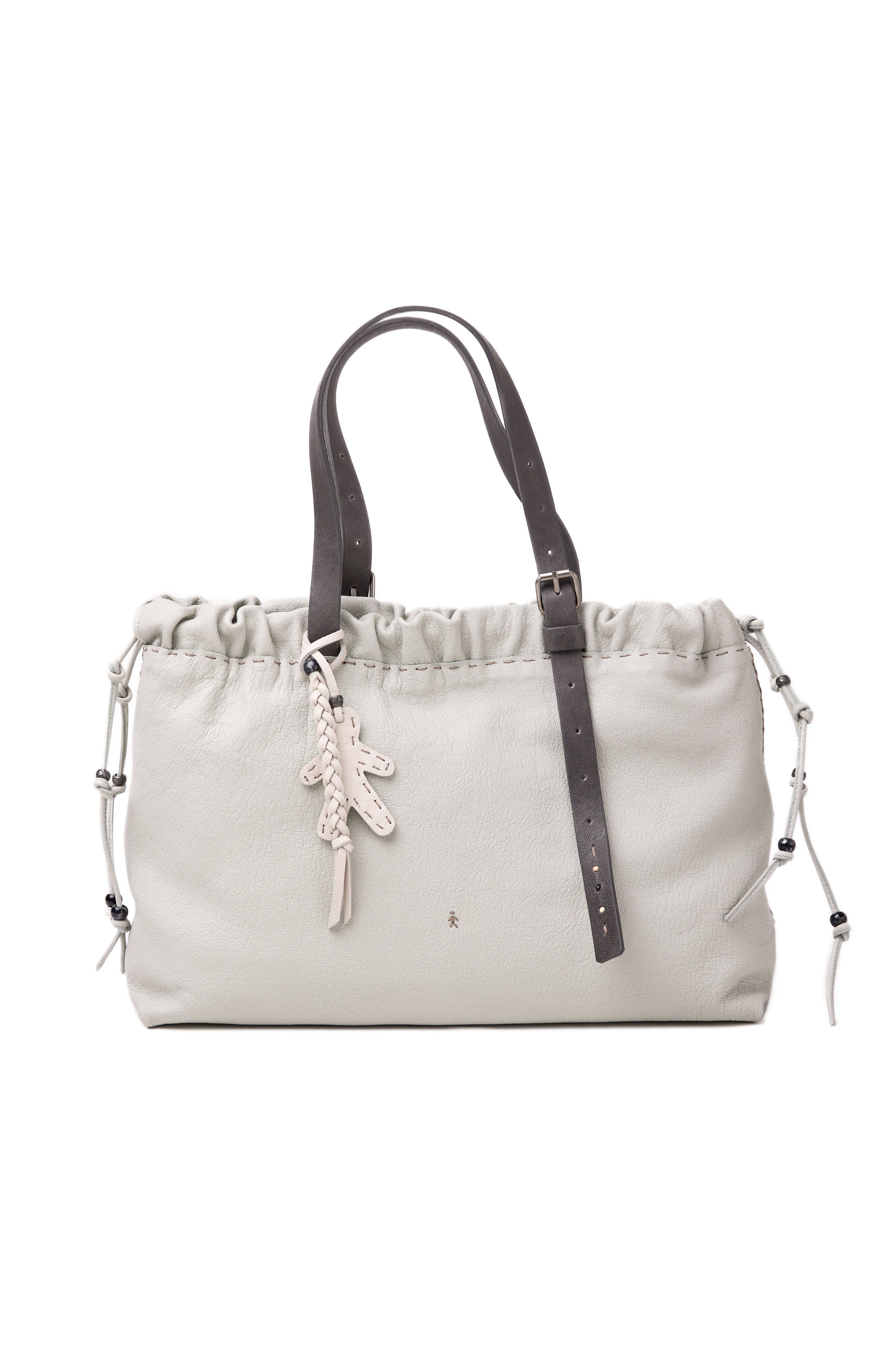 Leather Arricciata Bag in Martellato Polvere