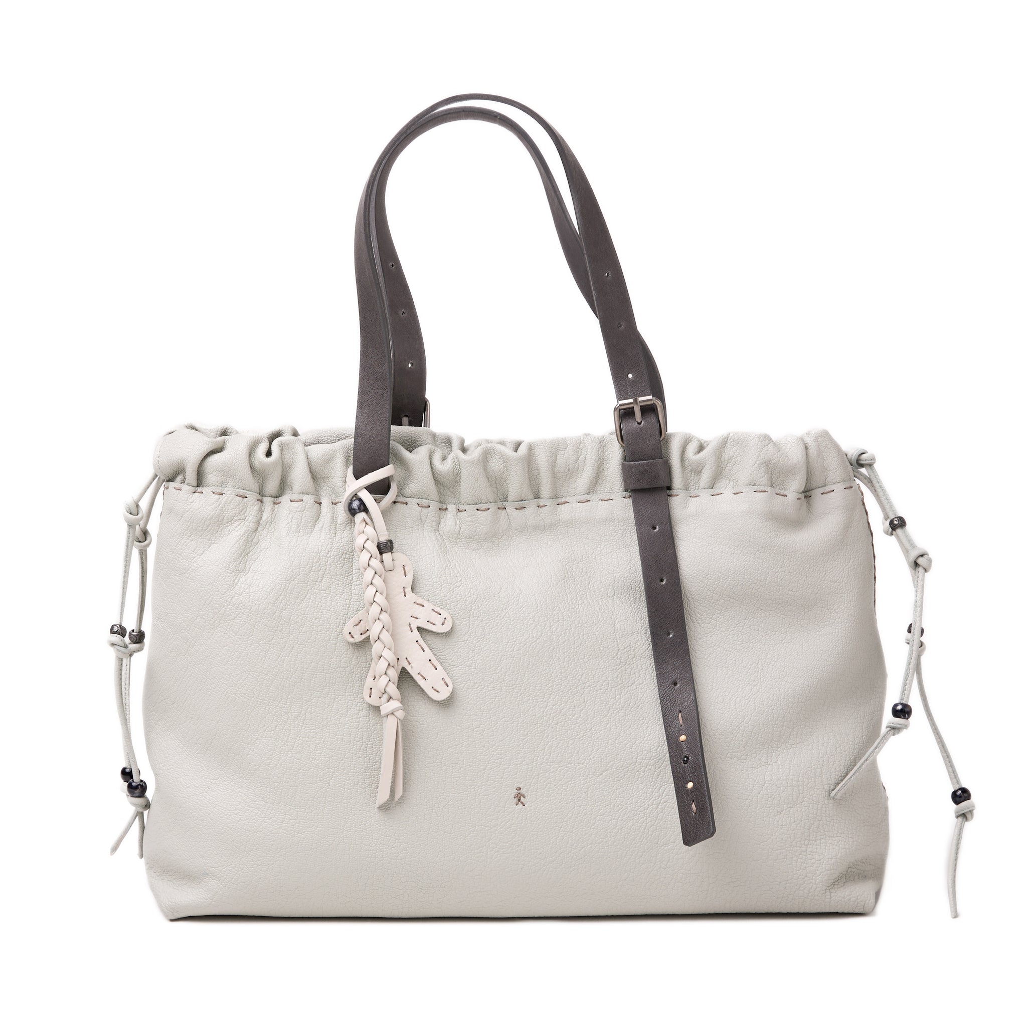 Leather Arricciata Bag in Martellato Polvere