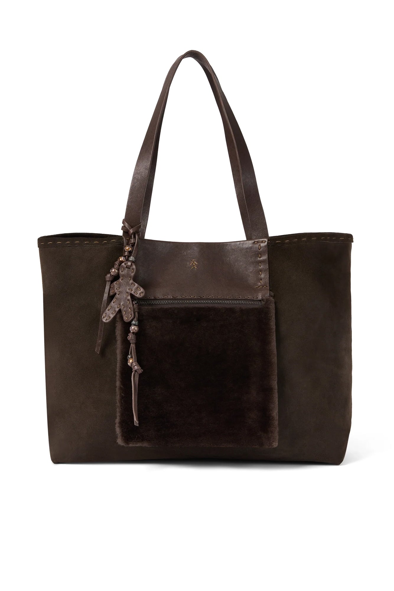Isa Pocket Camoscio Leather Bag in Montone Moro