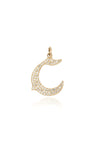 L.A. STEIN Gothic Initial Diamond Pavé Pendant C Yellow Gold