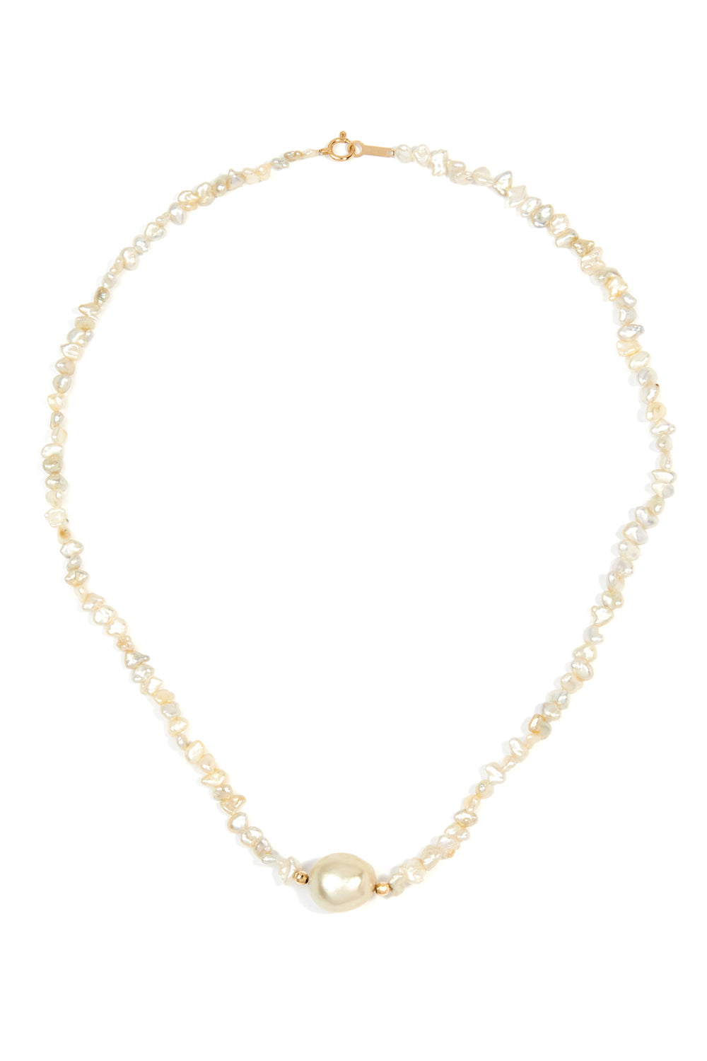 Cream Natural Keshi Pearl Necklace