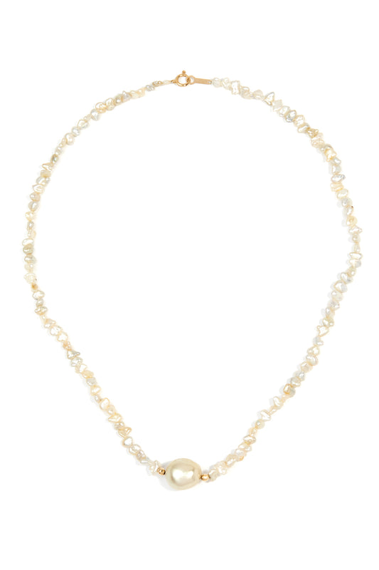 L.A. STEIN Cream Natural Keshi Pearl Necklace
