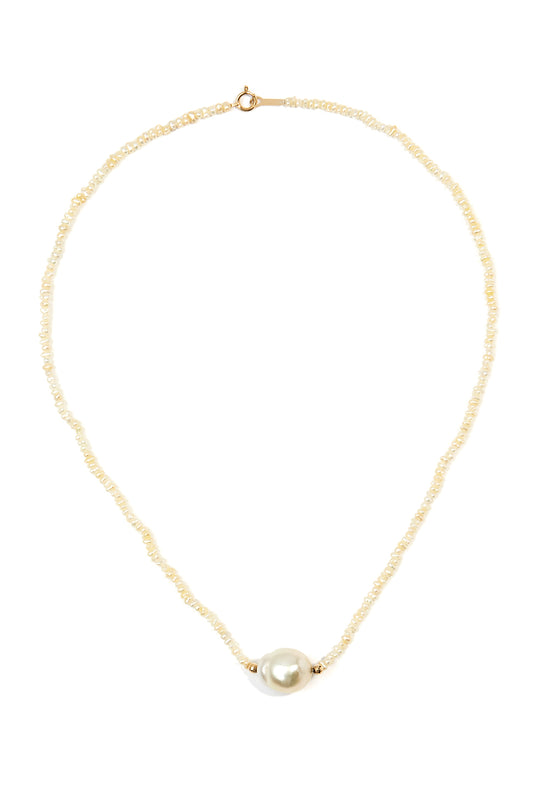 L.A. STEIN Gold Natural Keshi Pearl Necklace