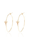 L.A. STEIN Large Diamond Goddess Hoops in 18k Yellow Gold