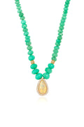 L.A. STEIN Peruvian Opal Beaded Necklace with Australian Opal Pendant