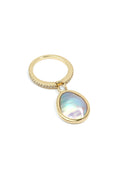 L.A. STEIN Sea of Cortez Pearl and Diamond Flip Ring in 18k Yellow Gold