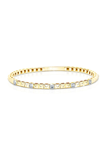 L.A. STEIN Spaced Diamond Triangle Flex Bracelet in 14k Yellow Gold