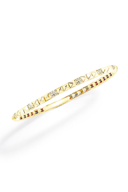 L.A. STEIN Spaced Diamond Triangle Flex Bracelet in 14k Yellow Gold