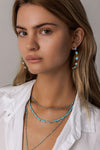 L.A. STEIN Turquoise Diamond Drop Necklace in 18k Yellow Gold