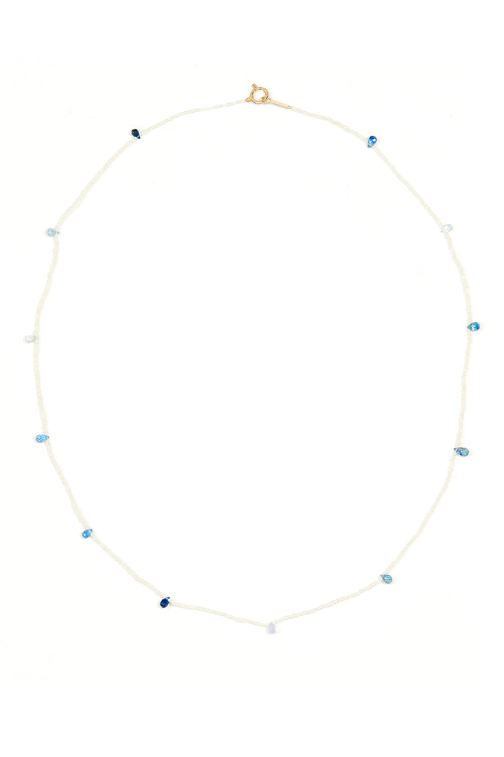 L.A. STEIN Sapphire and Keshi Pearl Beaded Necklace