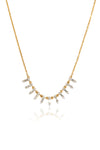 L.A. STEIN Floating Baguette Diamond Row Necklace in 18k Yellow Gold