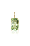 L.A. STEIN Large Diamond Green Amethyst Pendant in Yellow Gold
