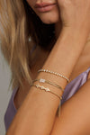 L.A. STEIN Miami Cuban Chain Bracelet with Diamond Pad in 14k Yellow Gold
