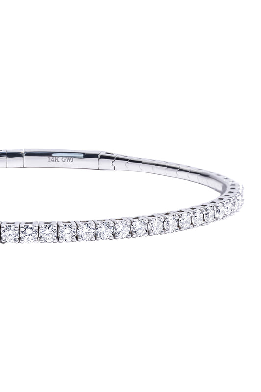 Diamond Flex Bangle Bracelet in 14k White Gold