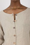 LA BOTTEGA DI BRUNELLA Camicia Pasta Ettore Linen Top in Naturale