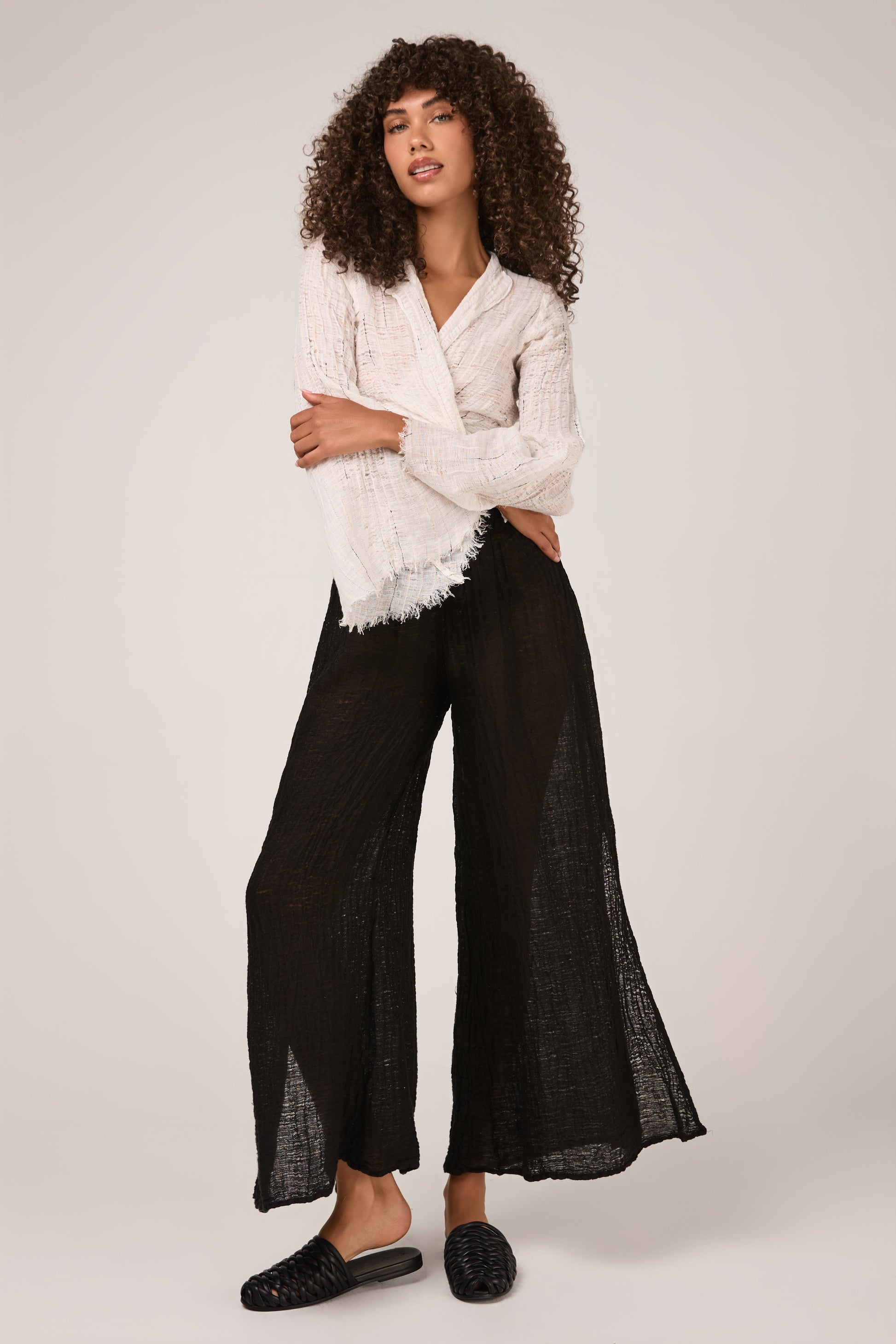 LA BOTTEGA DI BRUNELLA Garza Egitto Bolero Mango Top in Latte