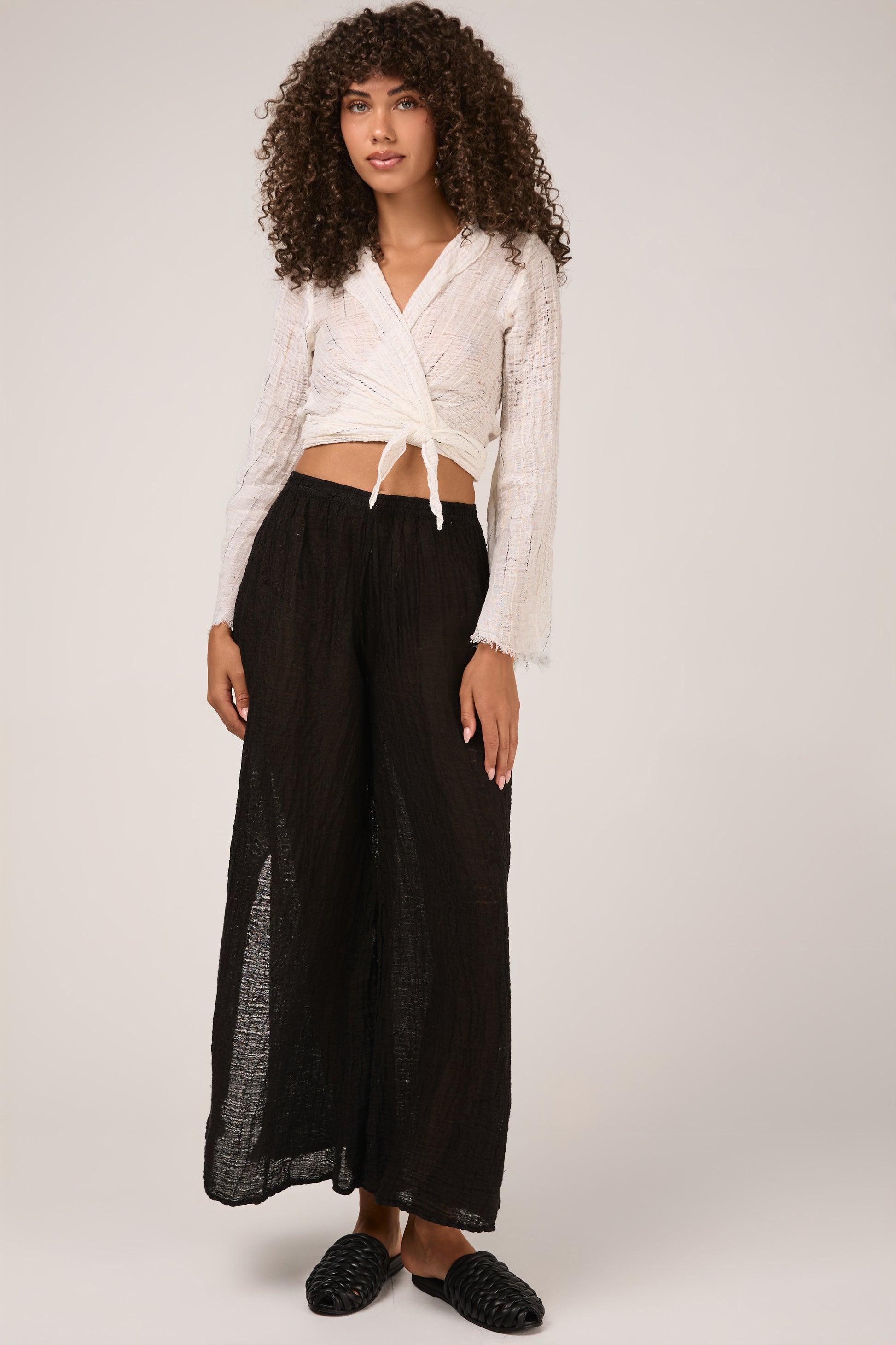 LA BOTTEGA DI BRUNELLA Garza Egitto Bolero Mango Top in Latte