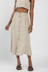 LA BOTTEGA DI BRUNELLA Umbria Assisi Pesante Linen Skirt in Naturale
