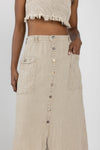 LA BOTTEGA DI BRUNELLA Umbria Assisi Pesante Linen Skirt in Naturale