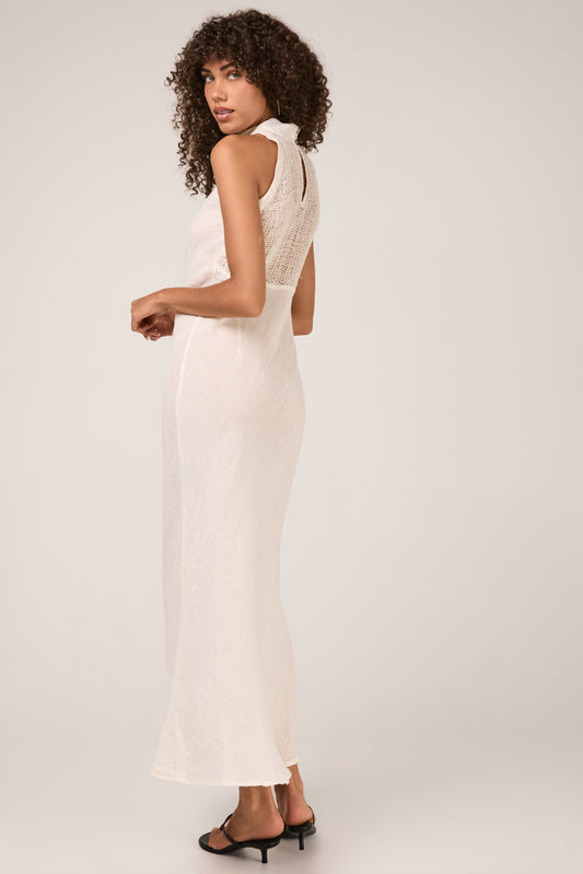 LA BOTTEGA DI BRUNELLA Vestito Ramses Battista Linen Dress in Latte