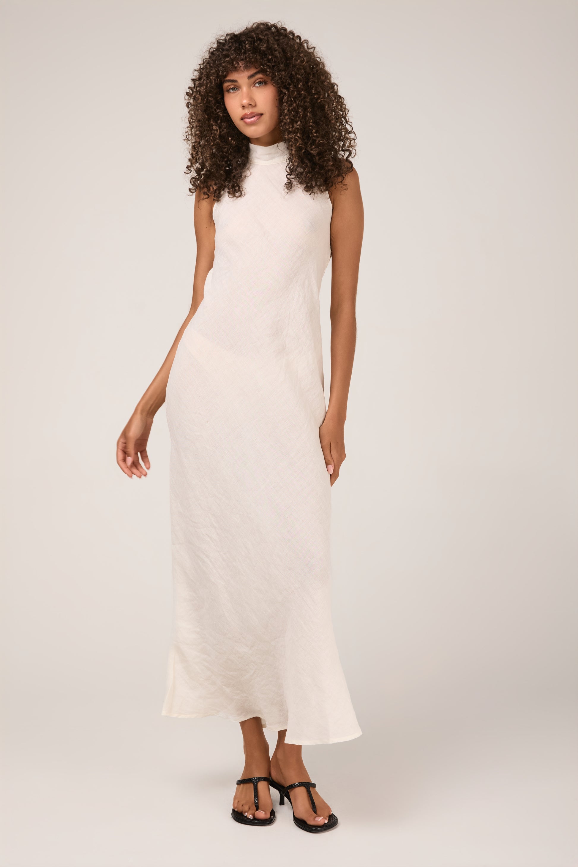 Vestito Ramses Battista Linen Dress in Latte