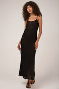 LA BOTTEGA DI BRUNELLA Vestito Siwa Garzata Linen Dress in Nero