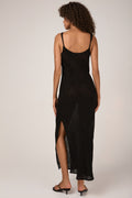 LA BOTTEGA DI BRUNELLA Vestito Siwa Garzata Linen Dress in Nero