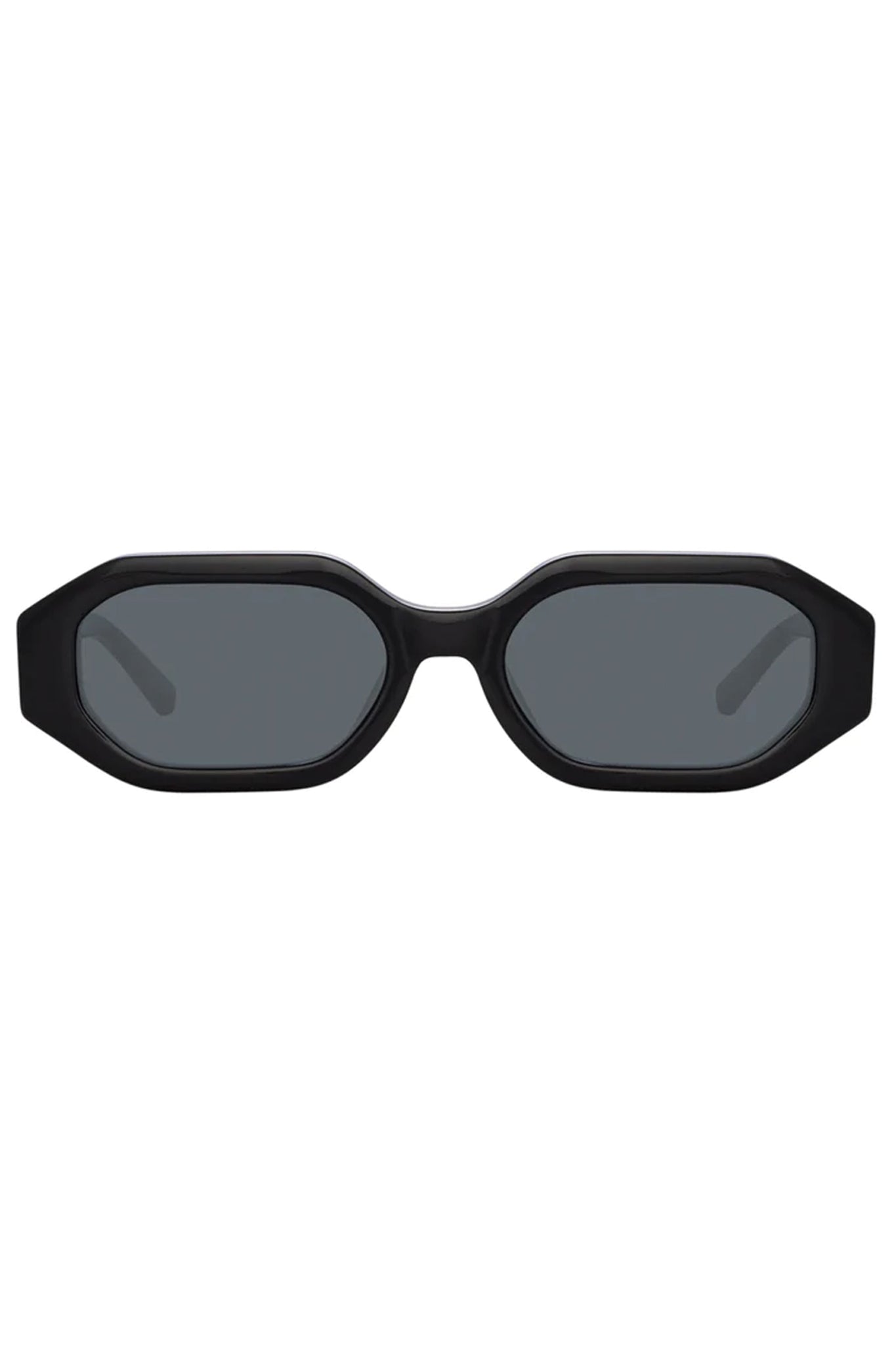 LINDA FARROW The Attico Irene Angular Sunglasses in Black