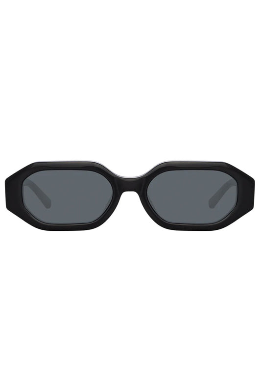 LINDA FARROW The Attico Irene Angular Sunglasses in Black