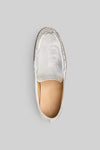 MARSÈLL *PRE-ORDER* Laminated Leather Loafer Shoe in Silver Foil