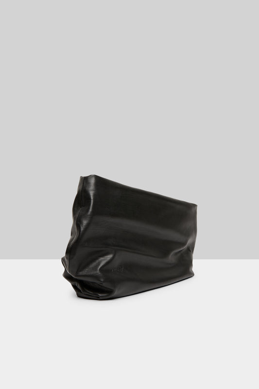 Fanta Leather Shoulder Bag in Black