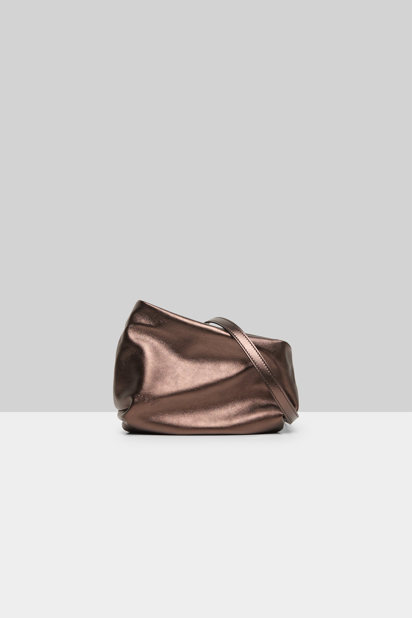 Fantasmino Leather Clutch Bag in Moro