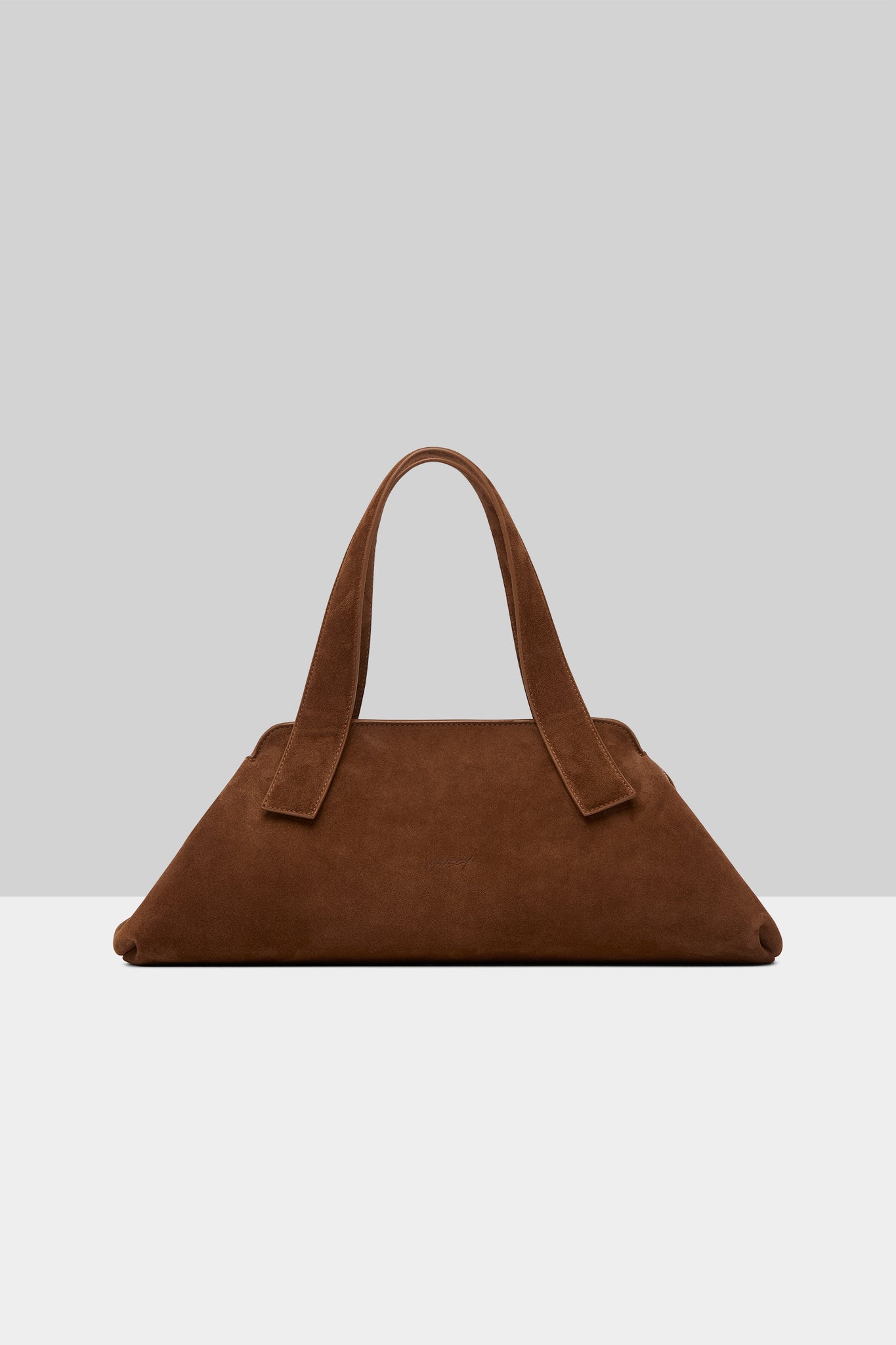 Linea Reversed Leather Bag in Basalt