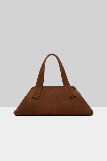 Linea Reversed Leather Bag in Basalt