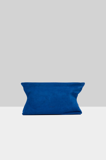 Dipi Reversed Leather Clutch Bag in Electric Blue