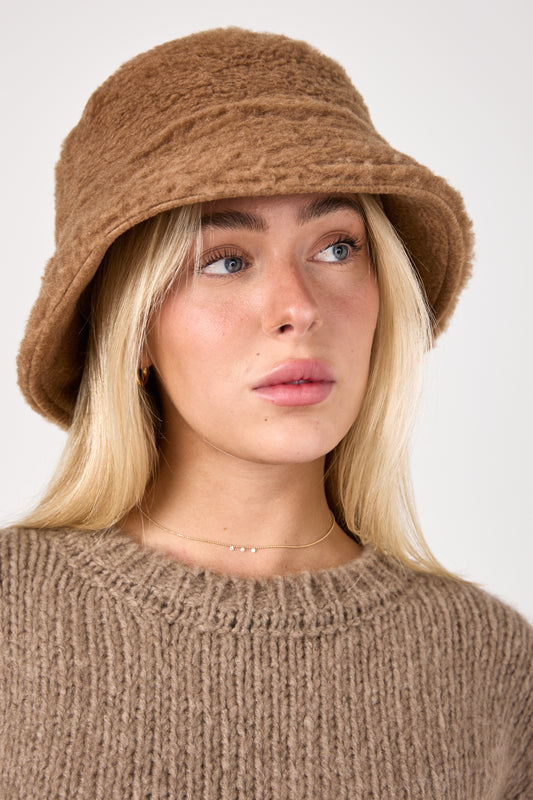 Fiducia Reversible Teddy Hat in Camel