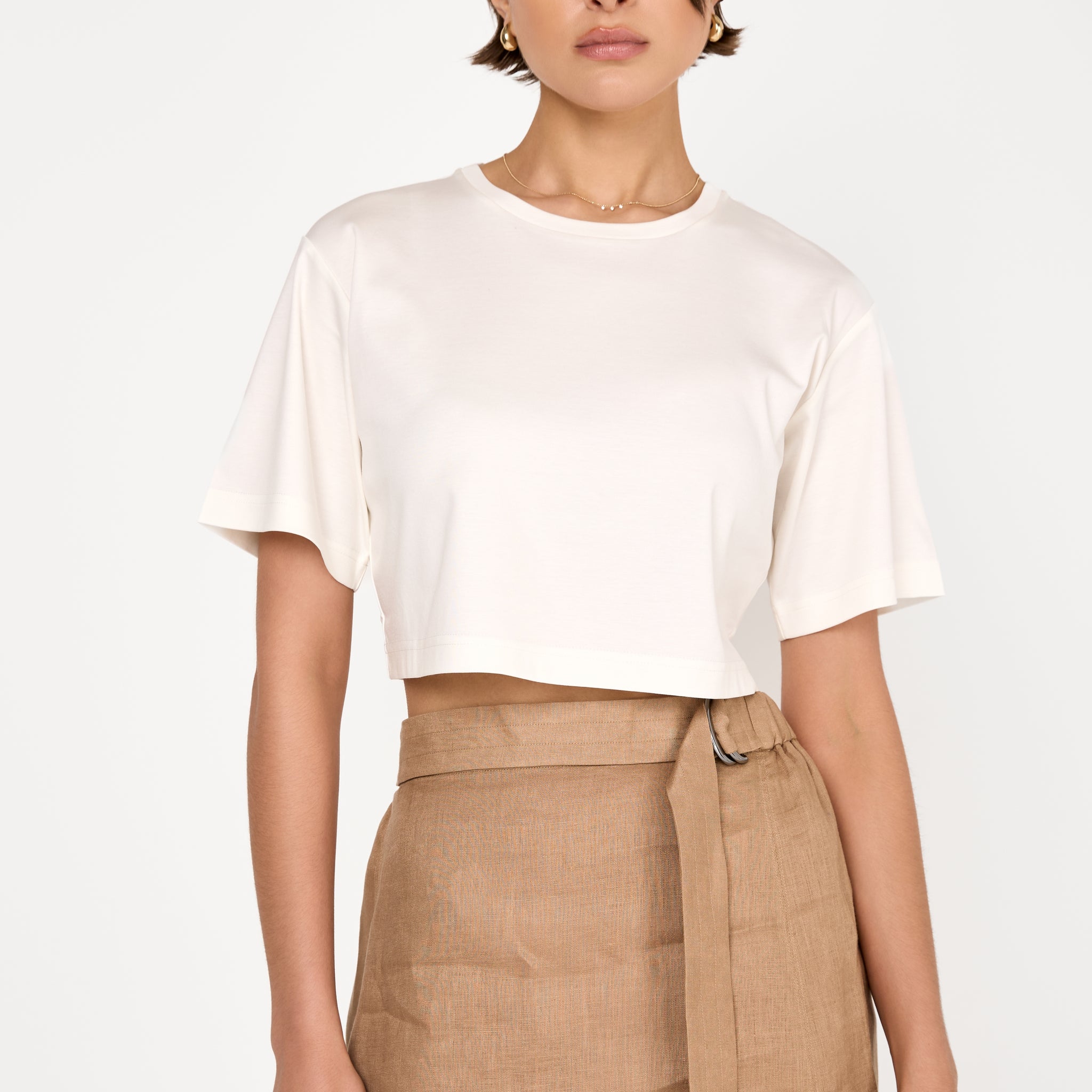 Khat Cropped Top in White