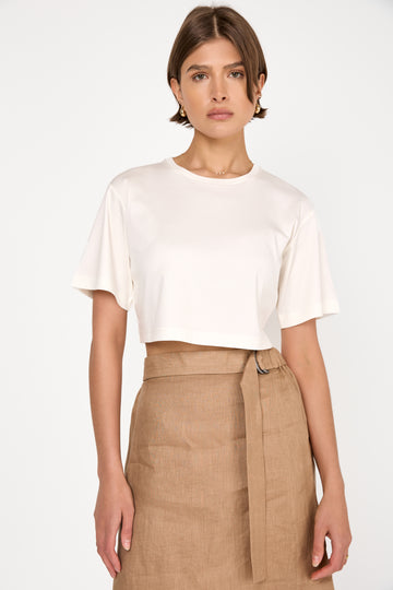 Khat Cropped Top in White