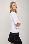 MAX MARA LEISURE Calente Knit Zip-Up Cardigan in Optical White