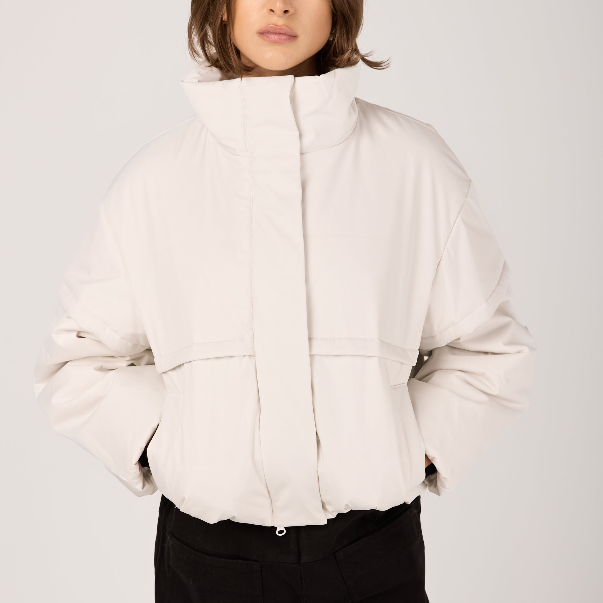 Lina Quilted Jacket in Optical White