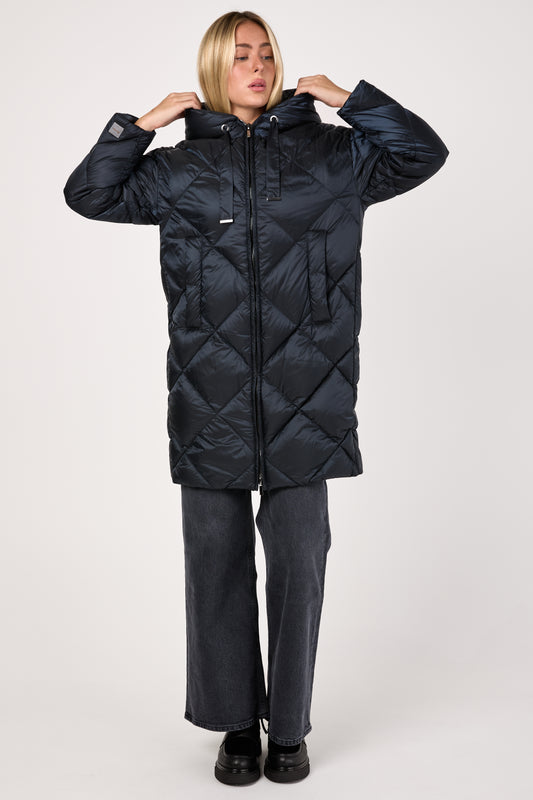 Trefe Puffer Down Coat in Midnight Blue