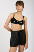 N°21 Sequined Bralette Top in Black