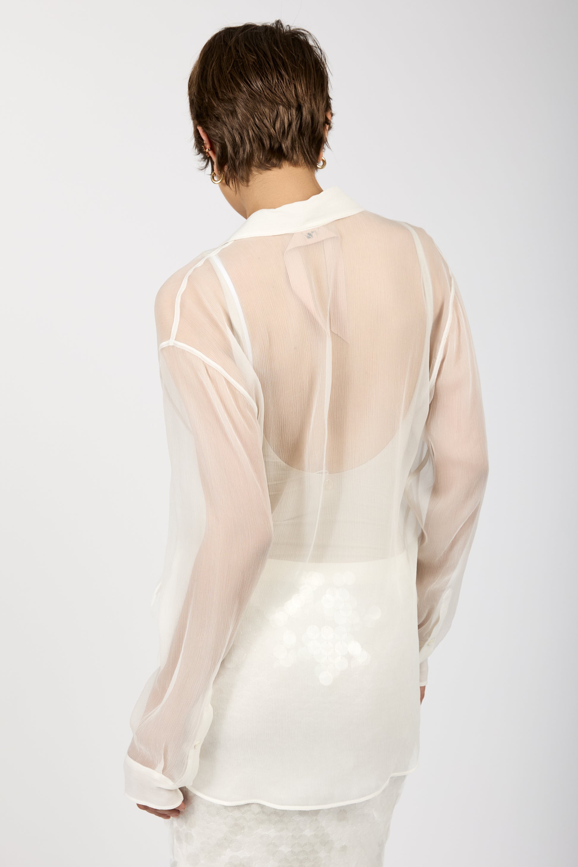 N°21 Sheer Silk Shirt in Ecru